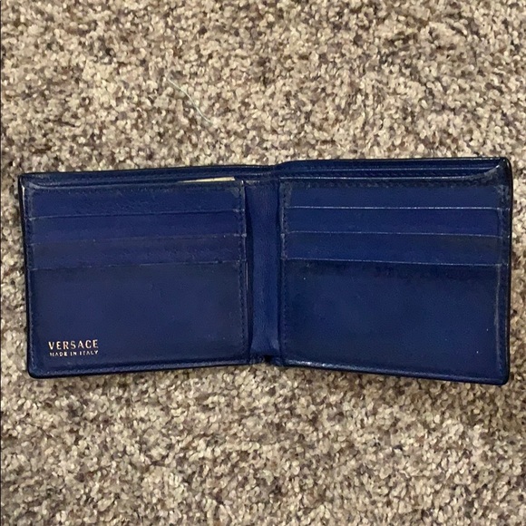 Versace Blue Leather Wallet - Picture 2 of 4